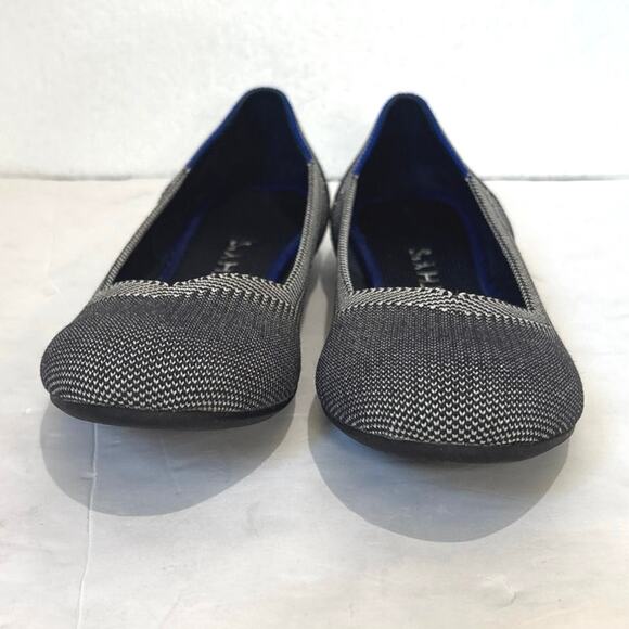 Rothys Birdseye Round Toe Flats Size 7 Grey Ballet Slip On Shoe Retired Color - Picture 3 of 9